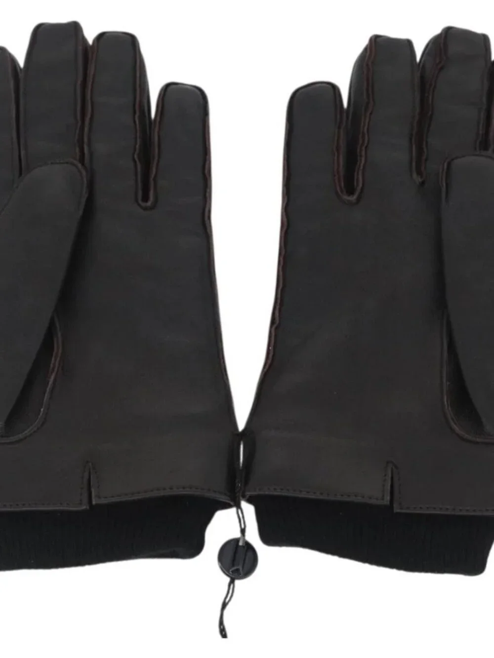 GUCCI Gloves Leather Black Auth bs33223